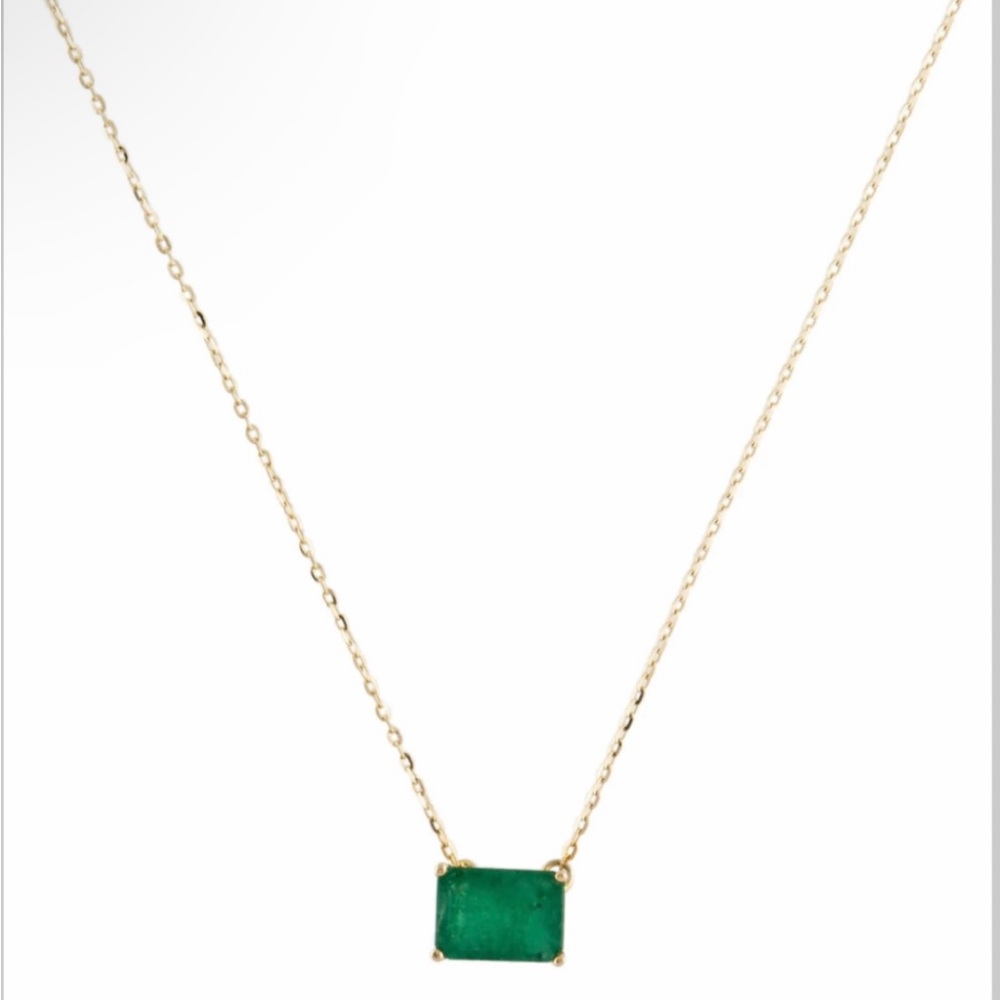 14k yellow gold emerald necklace